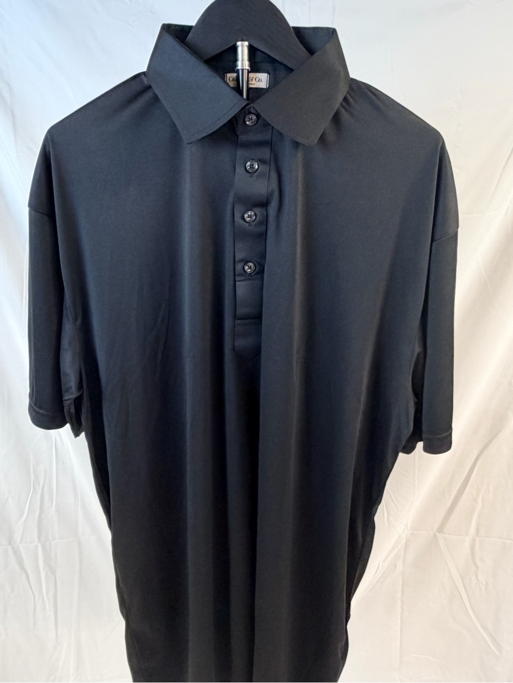 Collars & Co Black Short-Sleeve Performance Polo brand new!